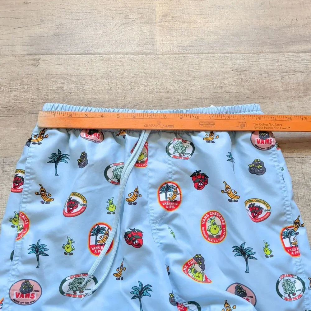 Authentic VANS Light Blue / Teal Board Shorts - Fruit Print Men’s M CuteEUC!